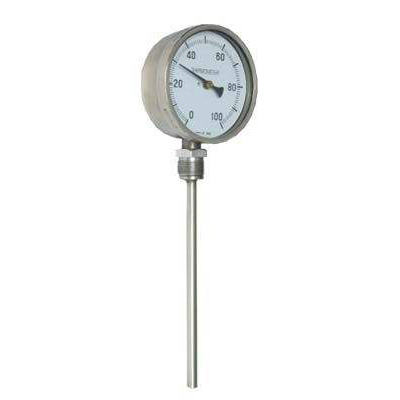 Hot jacket bimetallic thermometer